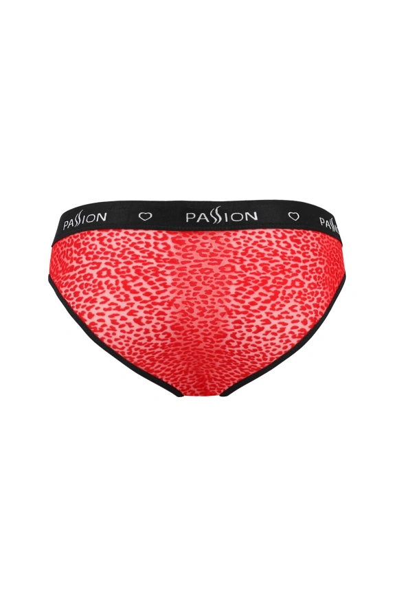 Мужские полупрозрачные трусы Passion 031 SLIP MIKE L/XL Red, под леопард фото 4