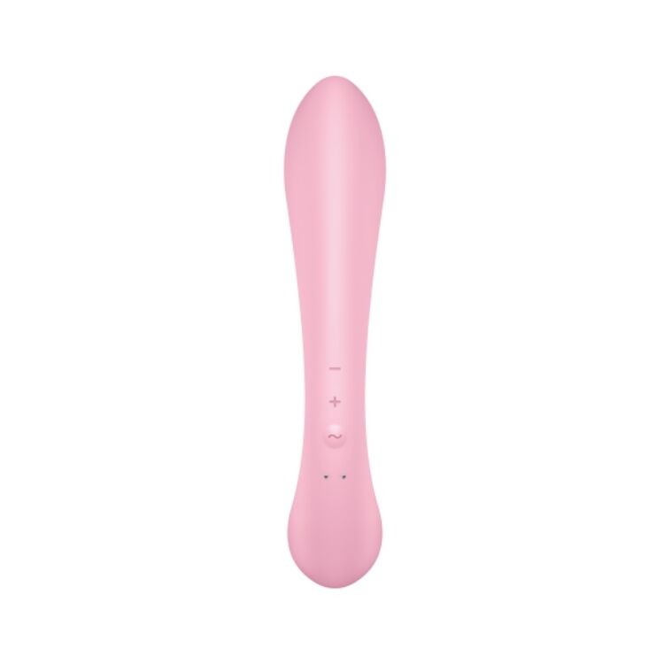 Двосторонній вібратор-кролик Satisfyer Triple Oh Pink, 3 мотори, руків’я-масажер фото 3