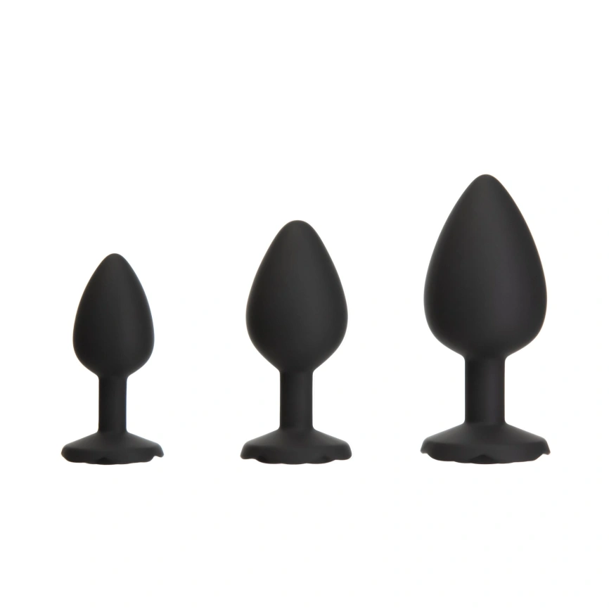 Набор силиконовых анальных пробок BMS Roses Til’ Dawn Silicone Anal Plug Kit Starter Kit Black фото 1