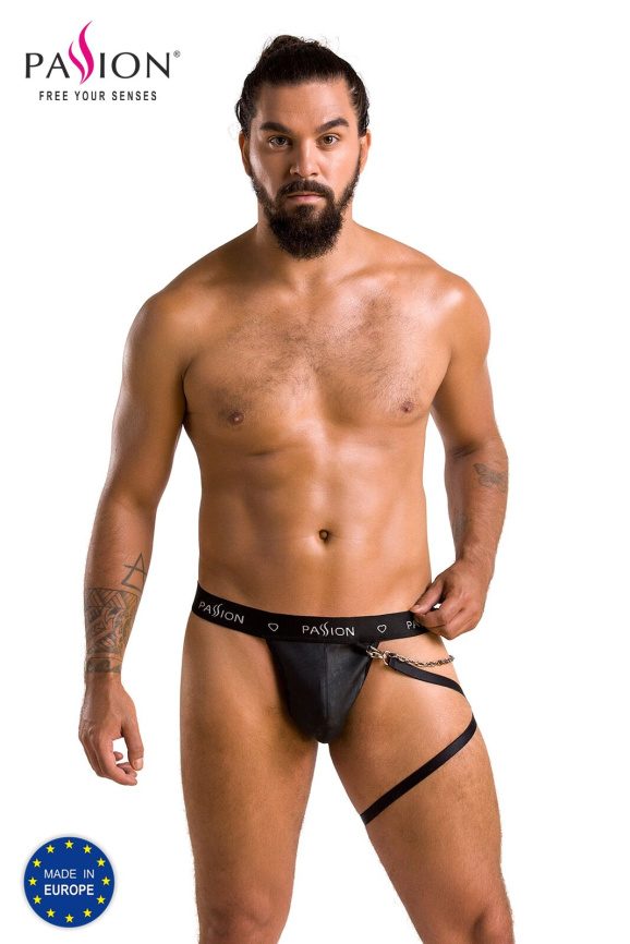 Чоловічі трусики танга з підв’язкою Passion 058 THONG BILL XXL/XXXL Black фото 5