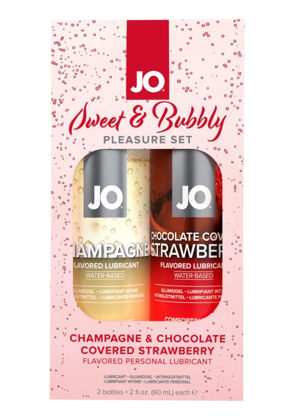 Набор лубрикантов JO Sweet&Bubbly — Champagne & Chocolate Covered Strawberry (2×60 мл) фото 1