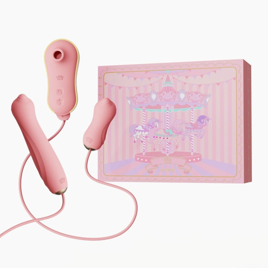Набор 3в1 Zalo – UNICORN Set Pink, виброяйцо, пульсатор, вакуумный стимулятор фото 11