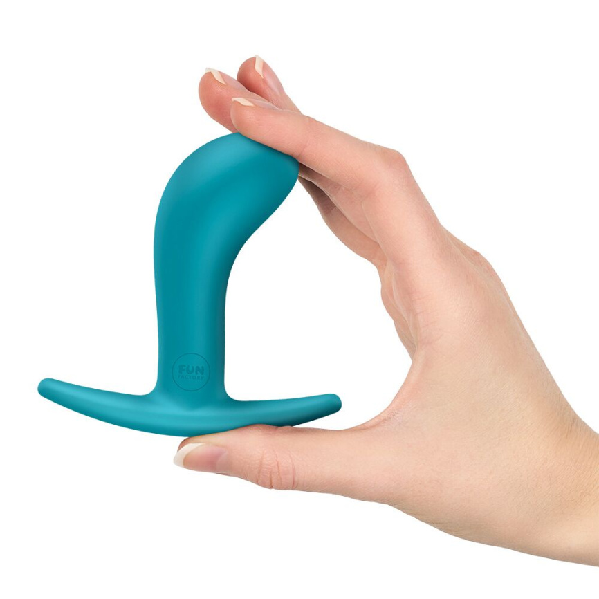 Анальна пробка Fun Factory BOOTIE M Aquamarine, діаметр 3,3 см, тонкий обмежувач фото 2