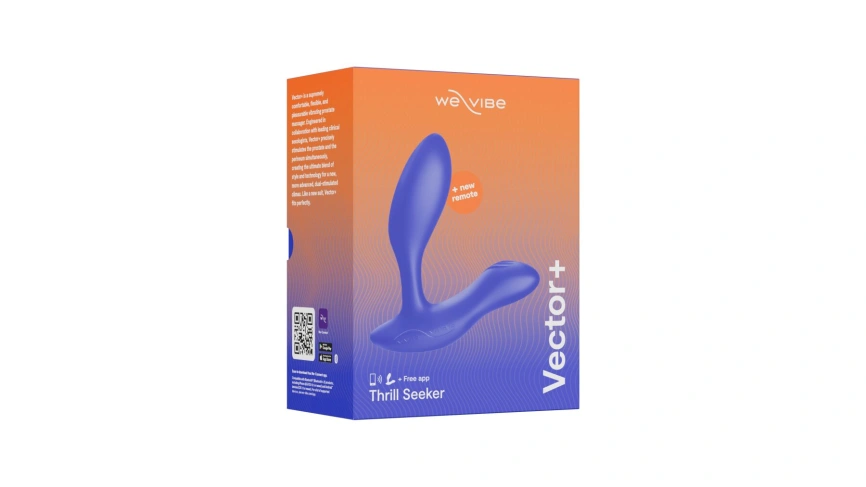 Смарт-вибромассажер простаты We-Vibe Vector+ ROYAL BLUE, пульт ДУ, регулируемый угол наклона фото 8