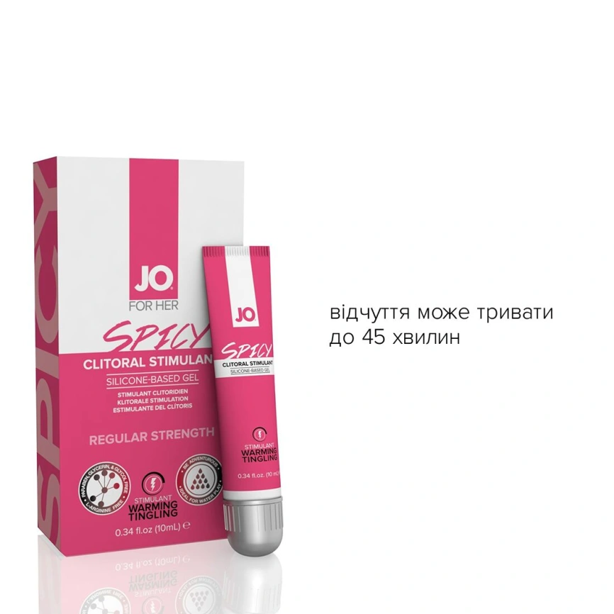 Возбуждающий гель для клитора JO SPICY WARMING (10 мл) разогревающий фото 3