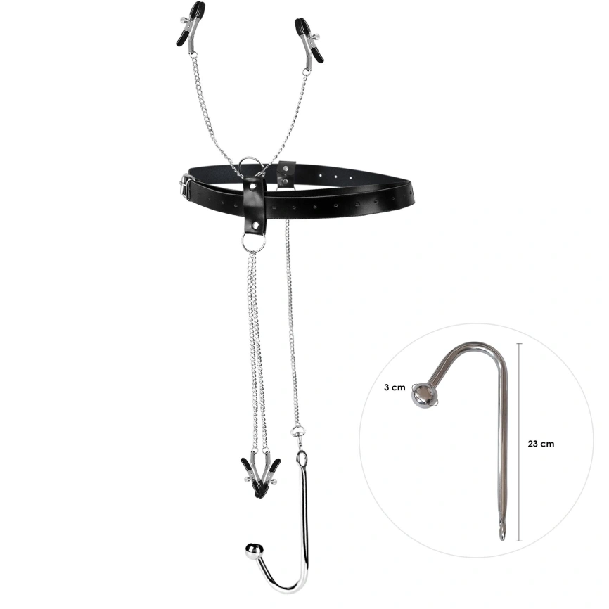 Бондажный набор с металлическим анальным крюком №2 Art of Sex Blanca Bondage set with anal hook №2 фото 1