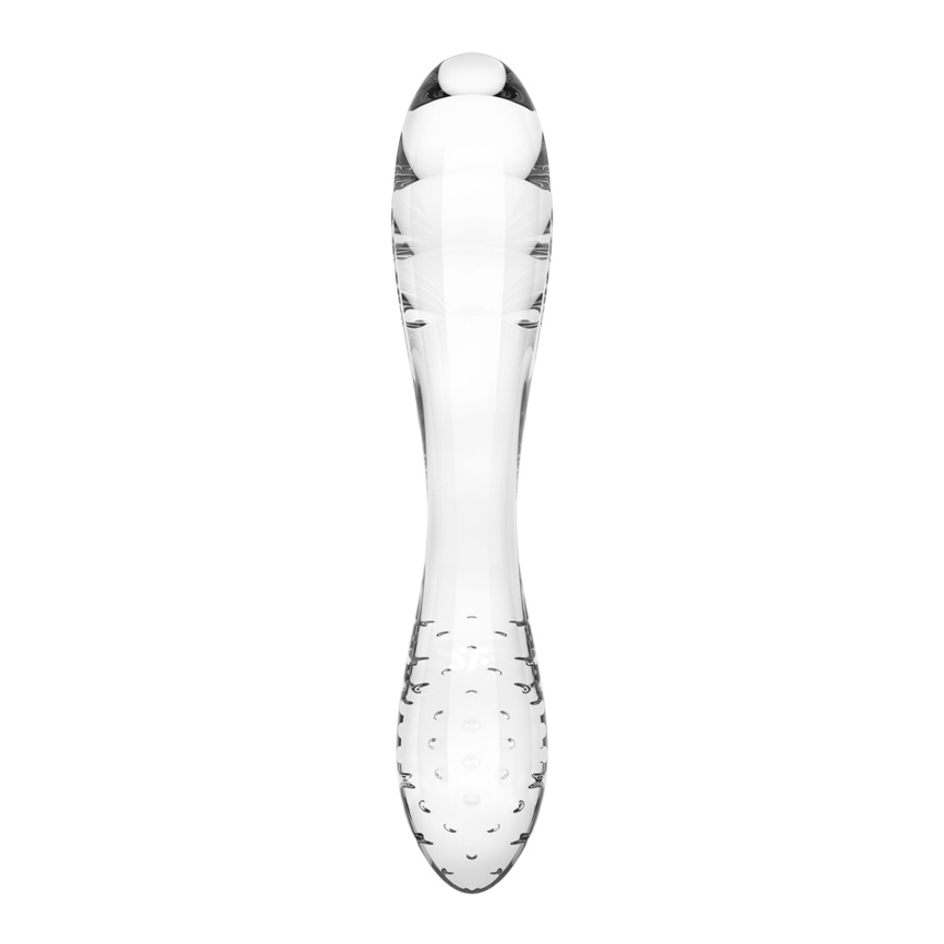 Двосторонній скляний дилдо Satisfyer Dazzling Crystal 1 Transparent, дуже міцний, без стопера фото 4