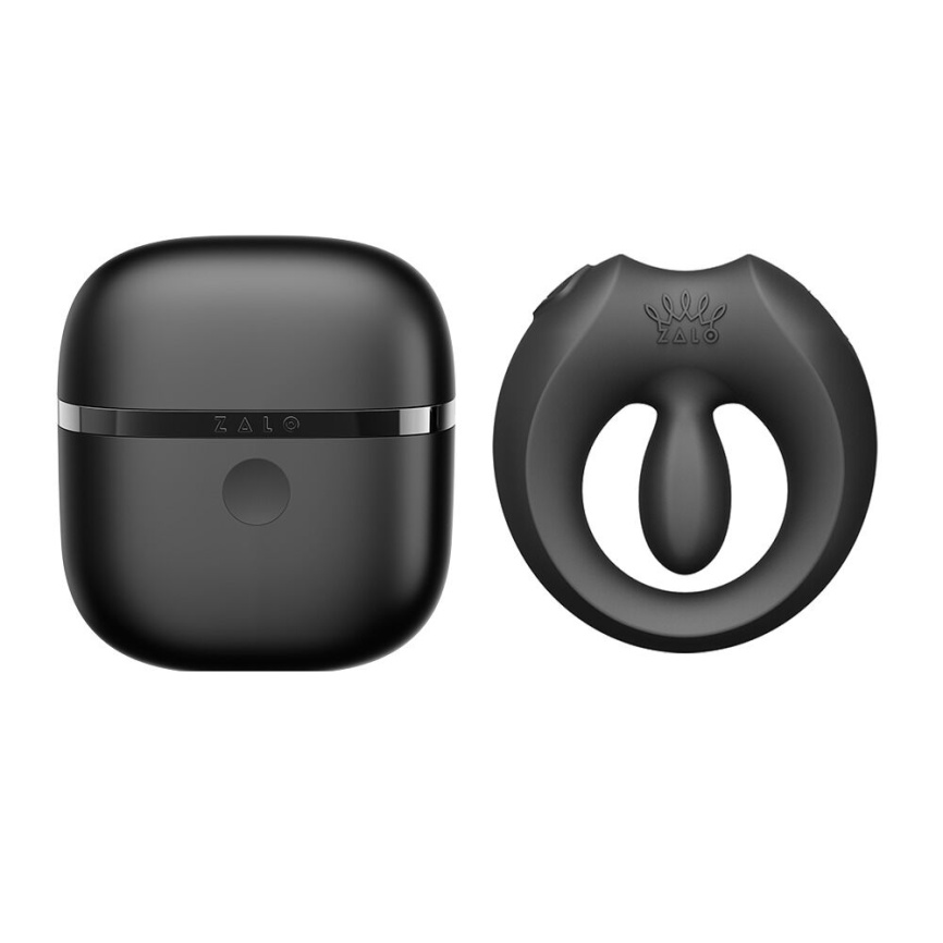 Ерекційне смарт-віброкільце Zalo Apis Obsidian Black, до 4 годин роботи, зарядний кейс фото 7