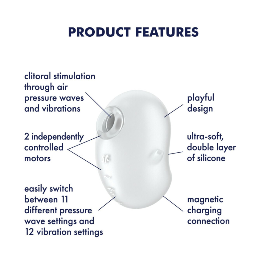 Вакуумний кліторальний стимулятор з вібрацією Satisfyer Cutie Ghost White фото 3