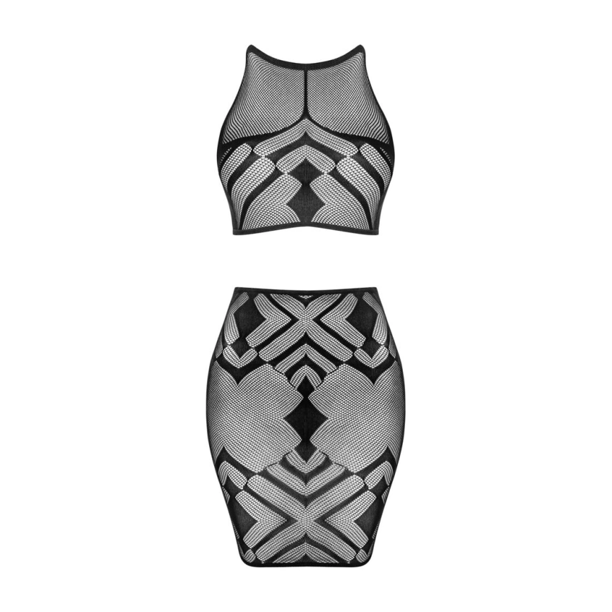 Эротичный полупрозрачный комплект Obsessive K101 top & skirt S/M/L, топ, юбка фото 7
