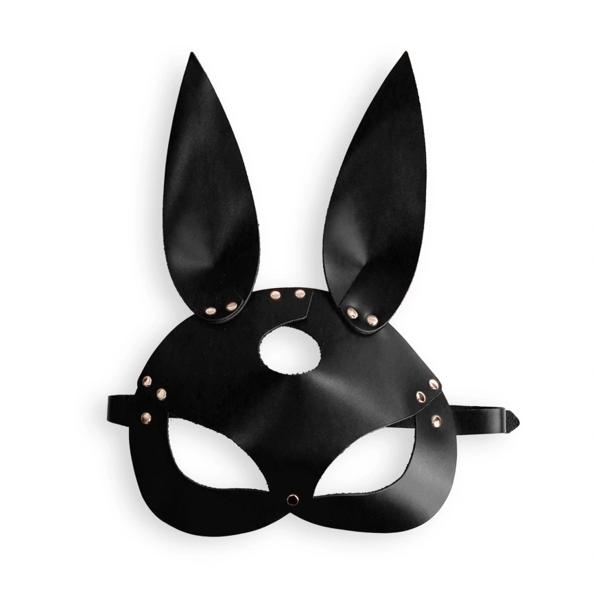 Кожаная маска Зайки Art of Sex - Bunny mask, цвет Черный фото 3