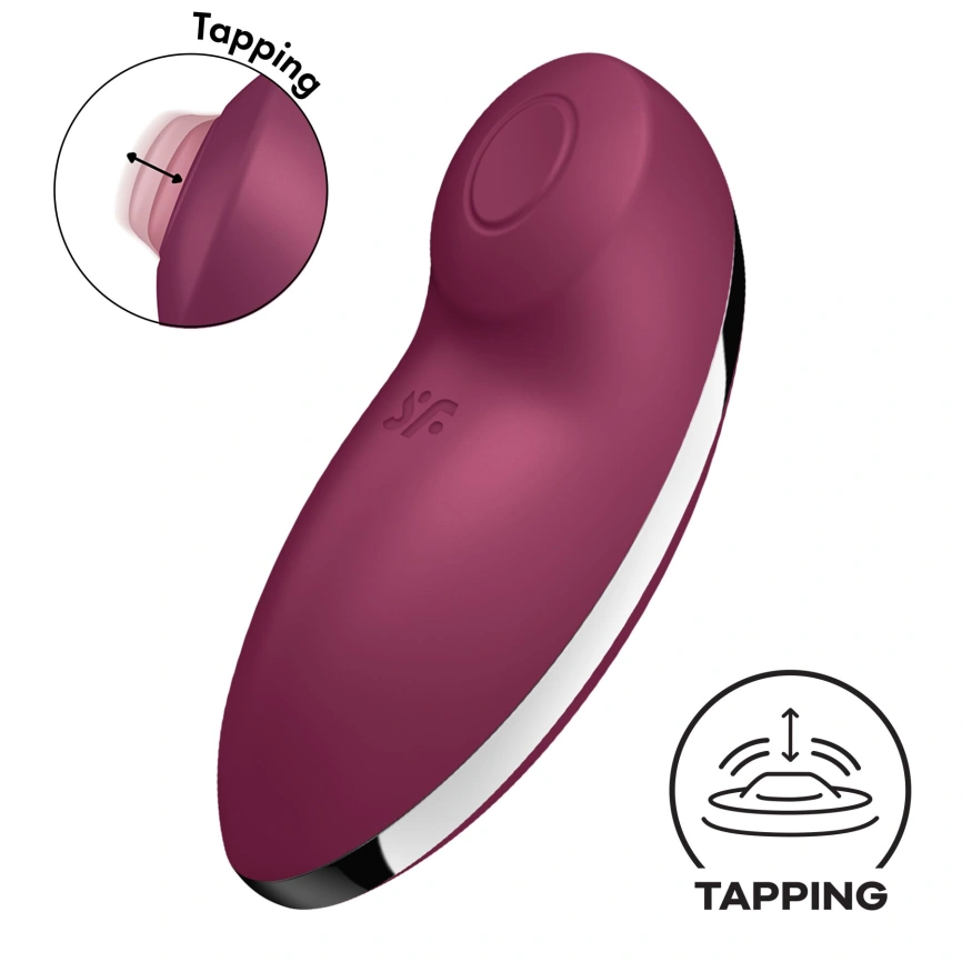 Вибростимулятор-пульсатор Satisfyer Tap & Climax 2 Red, эффект постукивания пальцем фото 1
