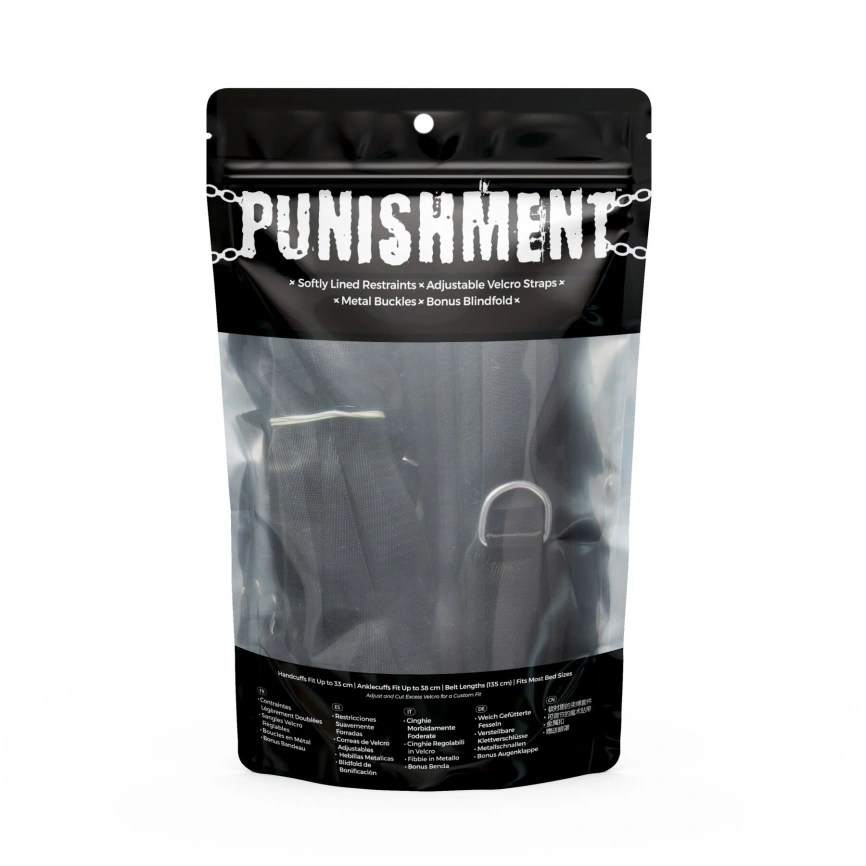 Растяжка на кровать Punishment - 5-Piece Bed Restraint Kit – Black фото 6