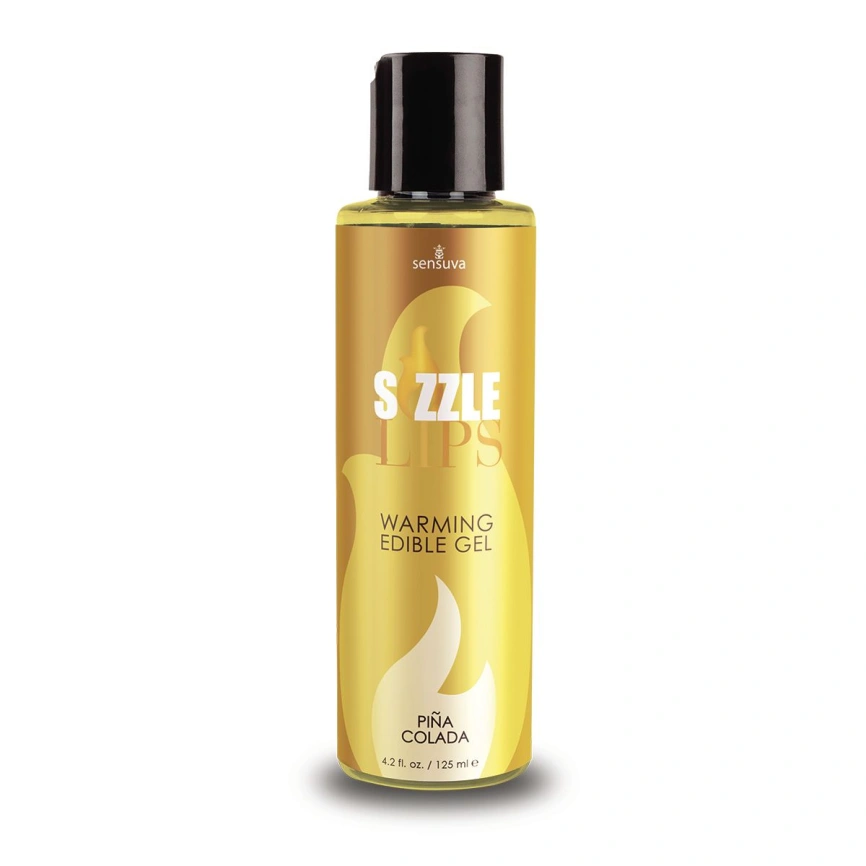 Согревающий массажный гель Sensuva Sizzle Lips Pina Colada (125 мл), без сахара, съедобный фото 1