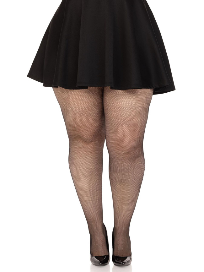 Колготки Leg Avenue Spandex micro net tights, 1X/2X, чорні, у дрібну сітку, середня посадка фото 3