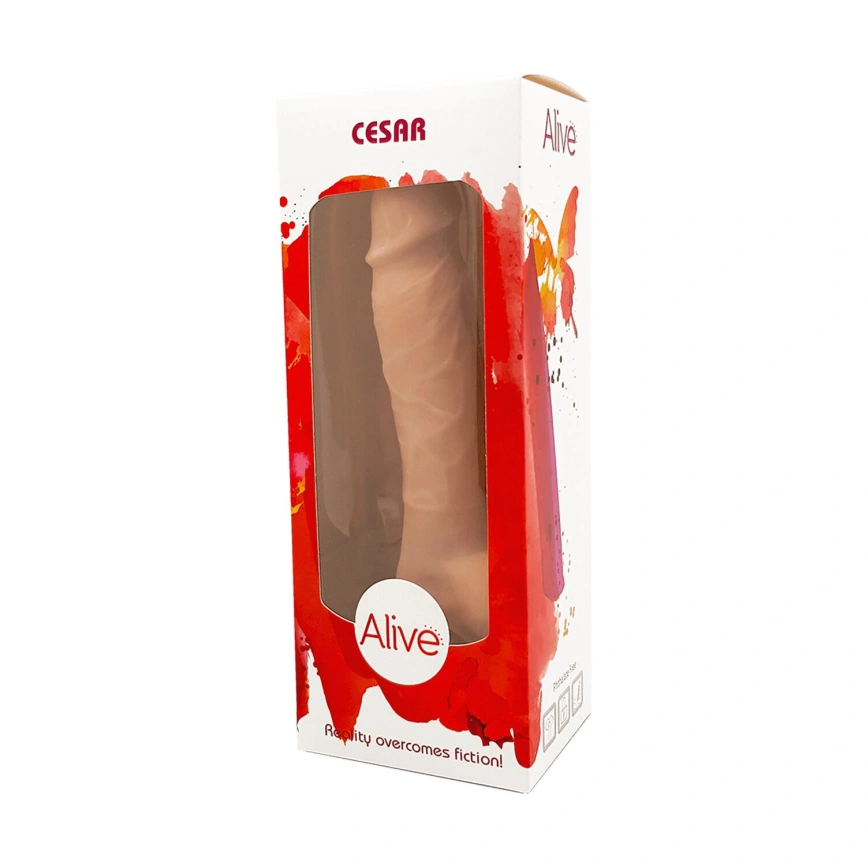Фаллоимитатор Alive Cesar Mega Realistic, диаметр 3,5см, FutureSkin, двухслойный, самый реалистичный фото 4