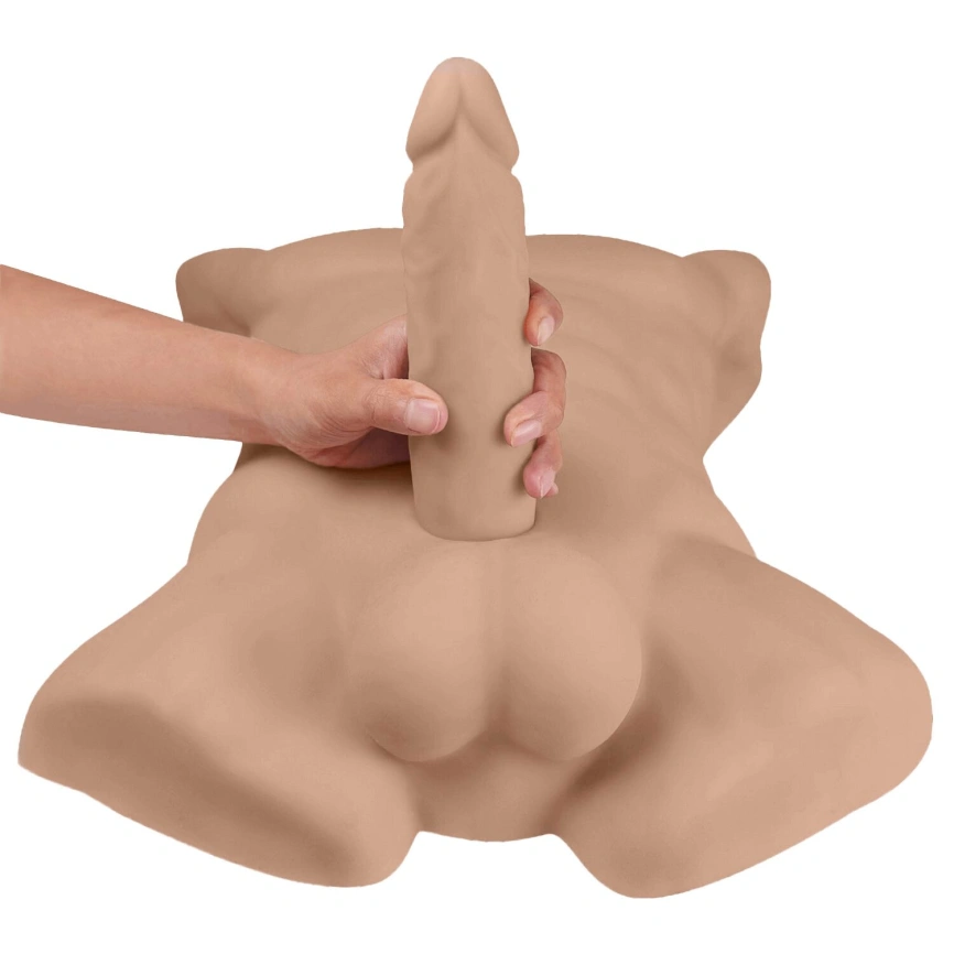Торс с фаллоимитатором на присоске SilexD Apollo L Male Torso Caramel фото 5