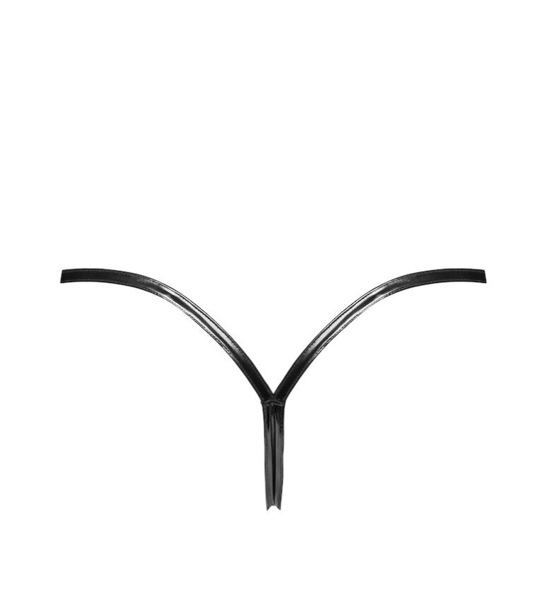 Трусики Noir Handmade P014 Dominae PVC panty with silver clasp XL фото 5