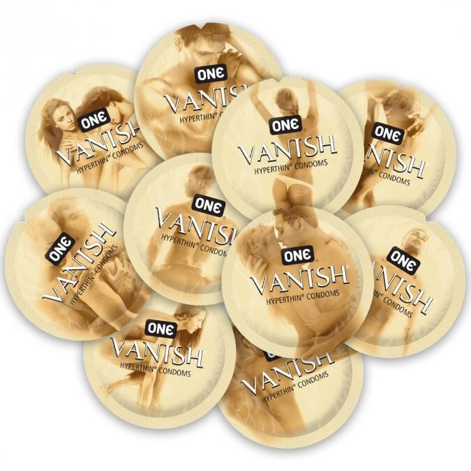 Набір презервативів ONE Vanish Hyperthin, 100 шт, ультратонкі, зі змазкою, паковання-тубус фото 2