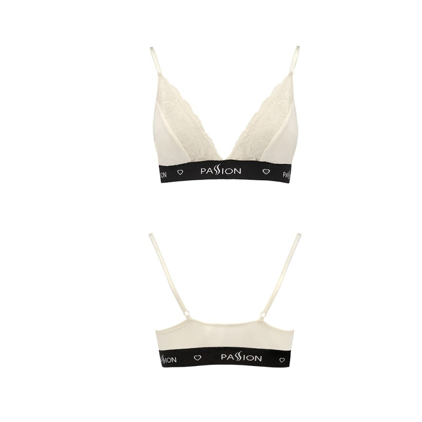 Еластичний топ з мереживом Passion PS001 TOP S, ecru фото 4