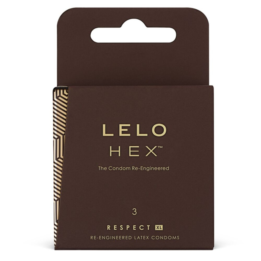 Презервативи LELO HEX Condoms Respect XL 3 Pack, тонкі та суперміцні, збільшений розмір фото 1