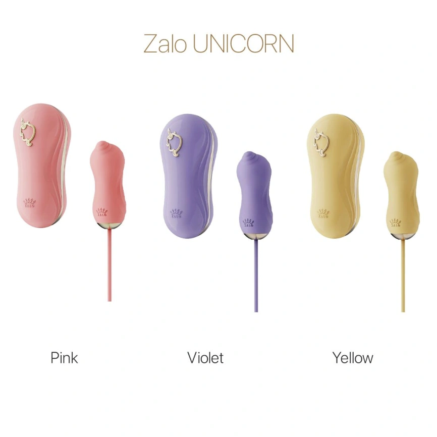 Набор 2в1 Zalo — UNICORN Yellow, виброяйцо + вакуумный стимулятор фото 15