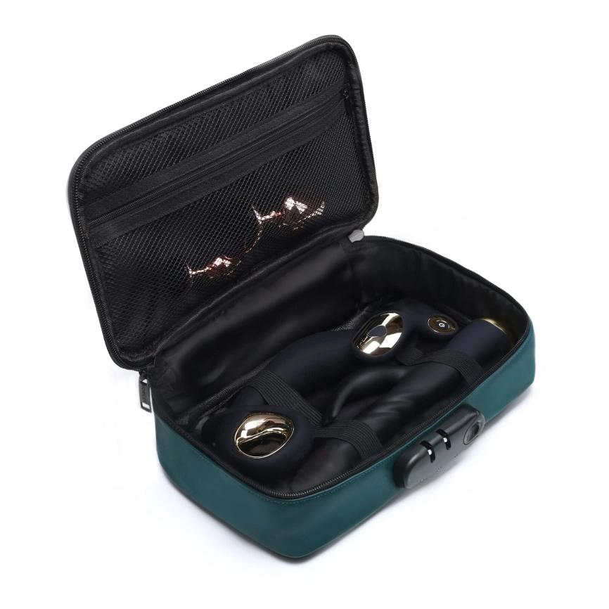 Кейс для игрушек Dorcel DISCREET BOX LUXURY GREEN, кодовый замок, 27×16×7,62 см фото 3