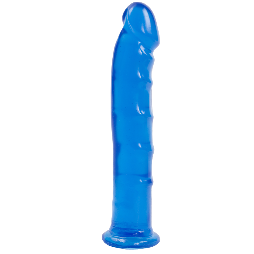 Фалоімітатор Doc Johnson Jelly Jewels Dong & Suction Cup Blue, діаметр 3,6 см, антибактеріальний ПВХ фото 1
