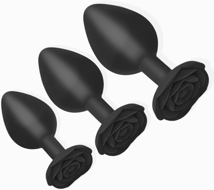 Набір силіконових анальних пробок BMS Roses Til’ Dawn Silicone Anal Plug Kit (пошкоджене паковання!!!) фото 5