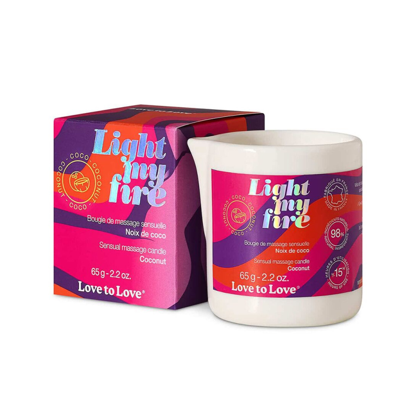 Масажна свічка Love To Love LIGHT MY FIRE Coconut (65 мл) фото 1