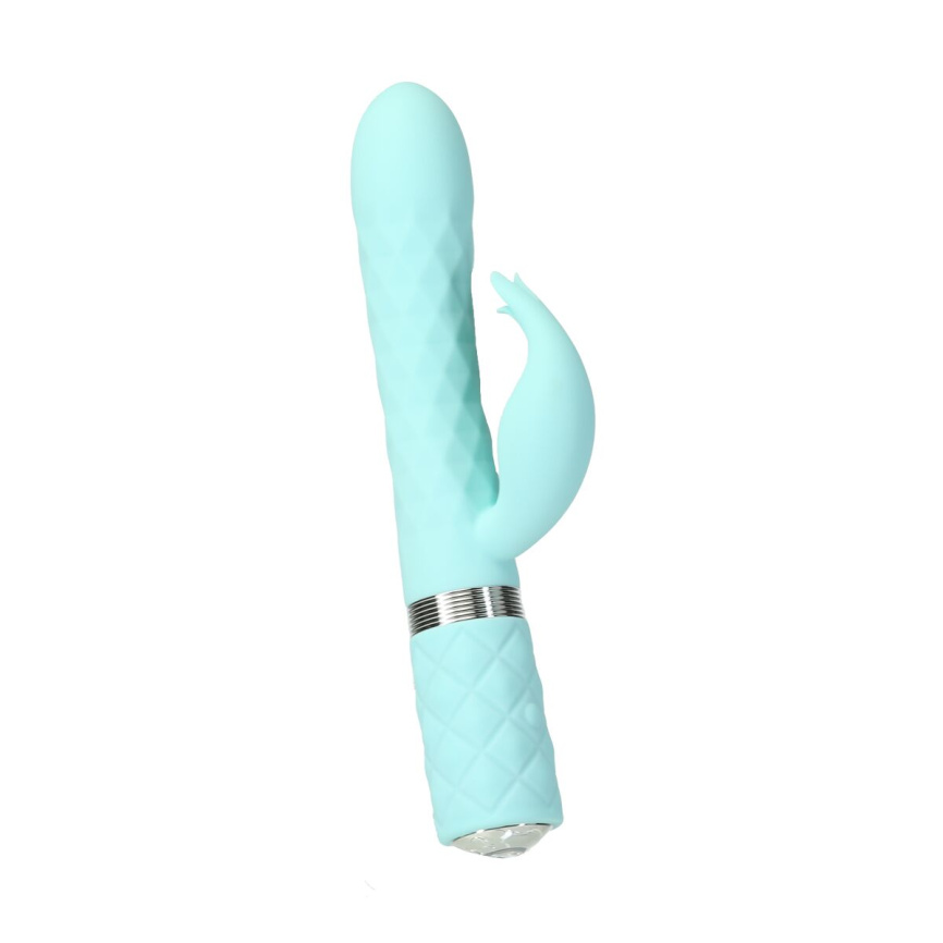 Розкішний кролик з ротацією та вібрацією Pillow Talk Lively Teal, кристал Сваровскі фото 2