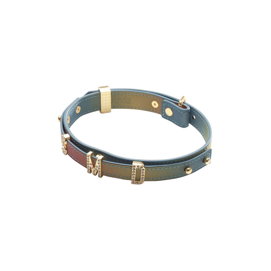 Нашийник LOCKINK Multi-color DIY Alphabet Collar, мультиколір, штучна шкіра, букви зі стразами фото 5