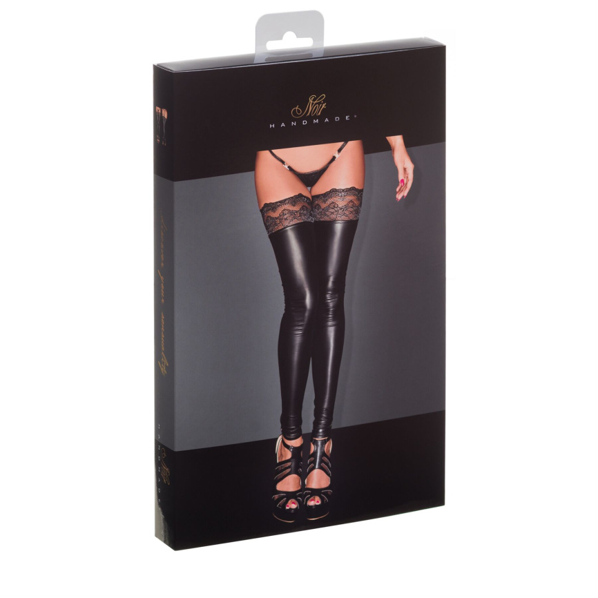 Панчохи з мокрим ефектом Noir Handmade F135 Powerwetlook stockings, XXL, без мисків фото 5
