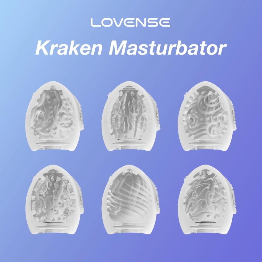 Набор мастурбаторов-яиц Lovense Kraken masturbator egg box, 6 штук, разная текстура фото 5