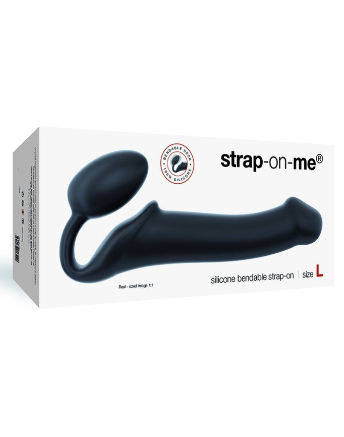 Безремінний страпон Strap-On-Me Black L, повністю регульований, діаметр 3,7 см фото 3