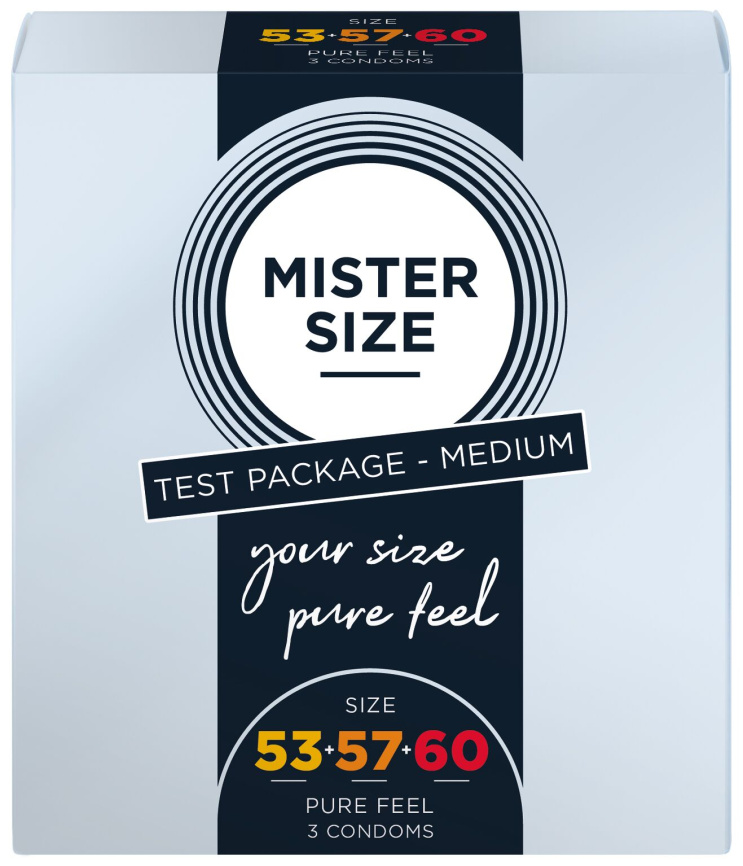 Набір презервативів Mister Size - pure feel - 53–57–60 (3 condoms), 3 розміри, товщина 0,05 мм фото 3