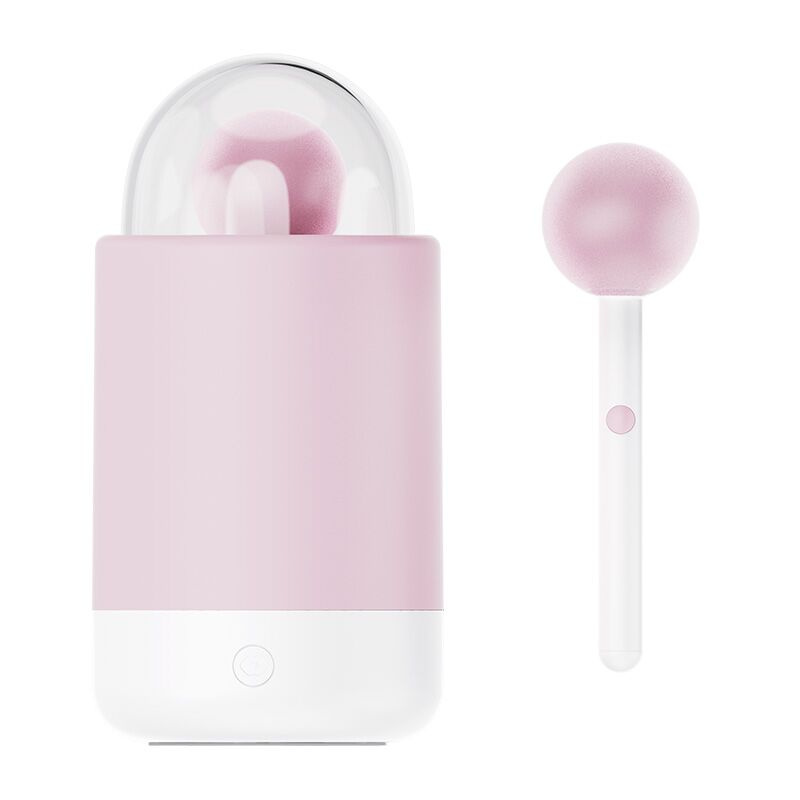 Вібратор-цукерка на паличці KISSTOY Pink Pop, зарядний кейс-нічник, 10 режимів вібрації фото 1