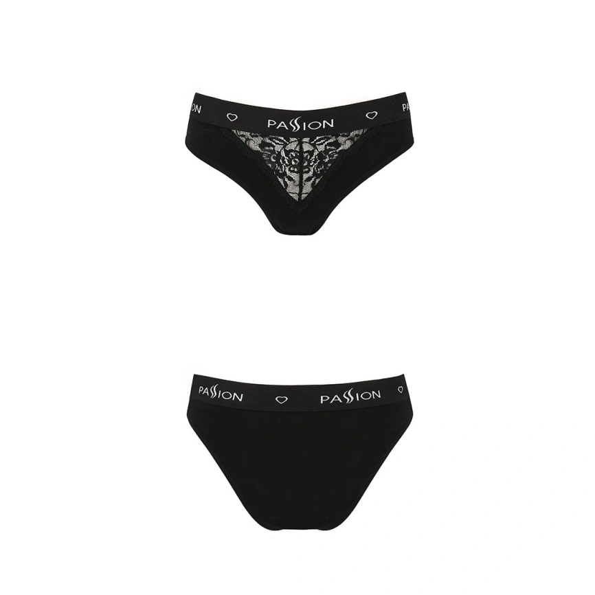 Трусики с широкой резинкой и кружевом Passion PS001 PANTIES XL, black фото 12