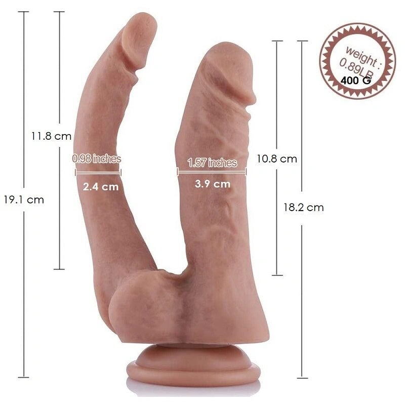 Двойной фаллоимитатор для секс-машин Hismith Double Penetrator, 9.8″, KlicLok и присоска фото 2