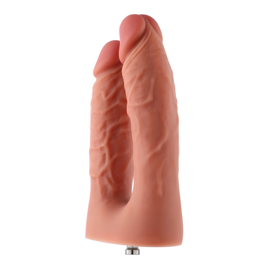 Подвійний фалоімітатор для секс-машин Hismith Silicone Double Penetrator Dildo, система KlicLok фото 5