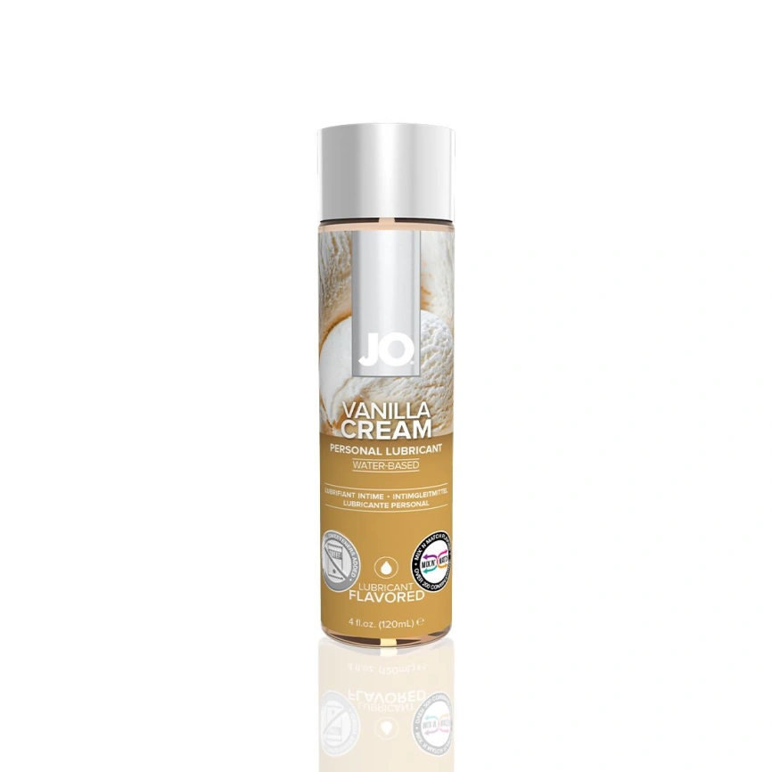 Смазка на водной основе JO H2O — Vanilla Cream (120 мл) без сахара, растительный глицерин фото 1