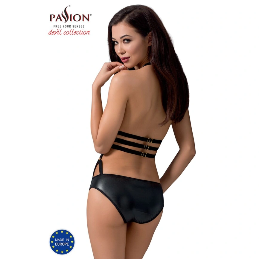 Боди монокини под латекс Passion Exclusive LAMIS BODY S/M, black фото 4