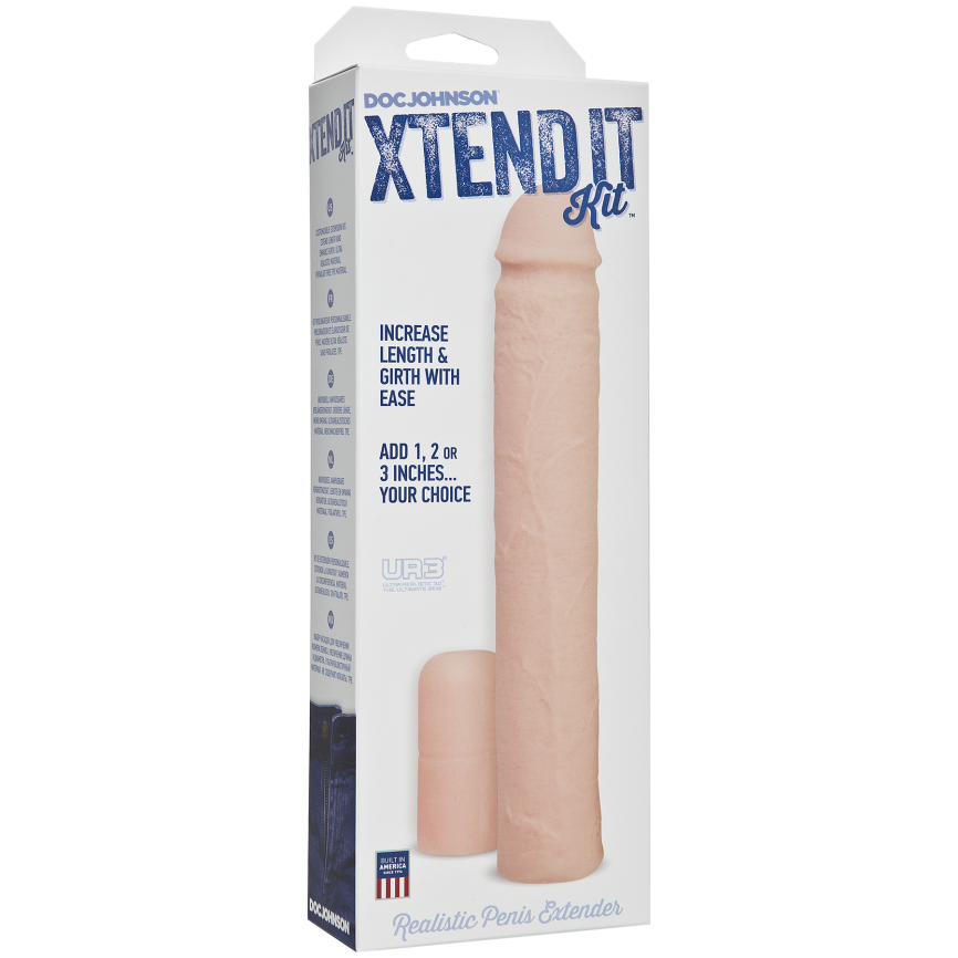 Насадка на член Doc Johnson Xtend It Kit White, подовження (до +7,6 см) і потовщення (до +1,2 см) фото 2