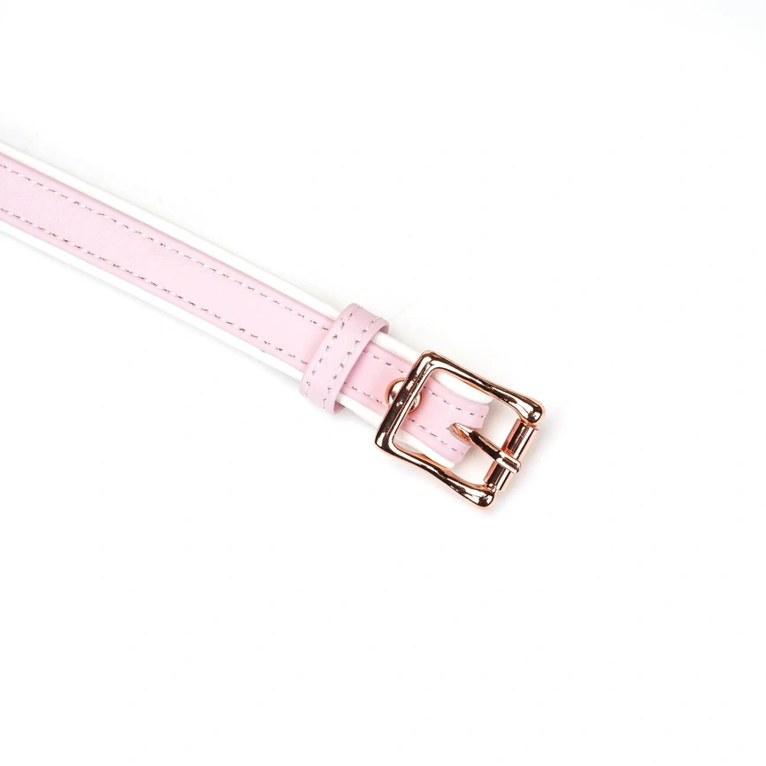 Кожаная маска на глаза Liebe Seele White & Pink Fairy Goat Leather Blindfold фото 4