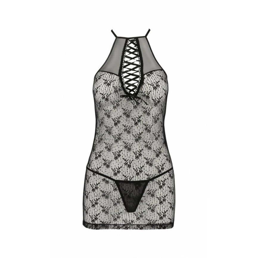 Полупрозрачная сорочка Passion AZALIA CHEMISE XXL/XXXL, black фото 9