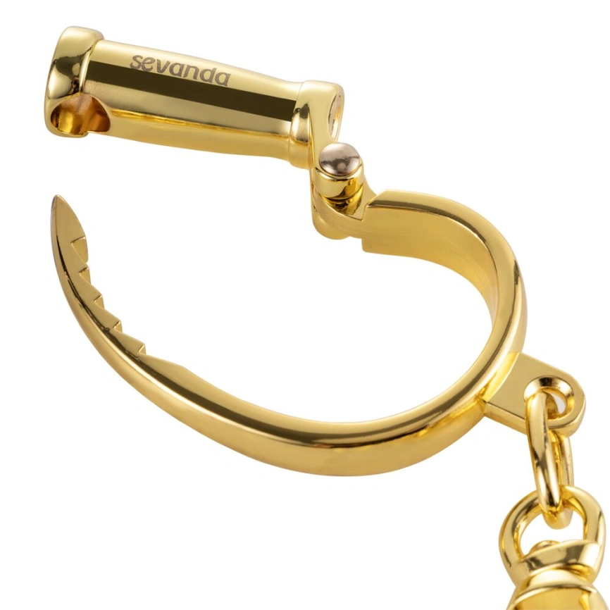 Наручники LOCKINK Love-slave Handcuffs, золотистые, металлические, в форме стремян фото 3