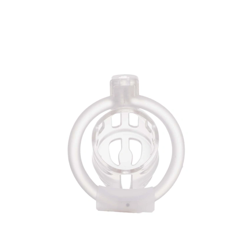 Клетка для пениса LOCKINK SEVANDA Plastic Penis Chastity Cage, прозрачная, 3 кольца разных размеров фото 2