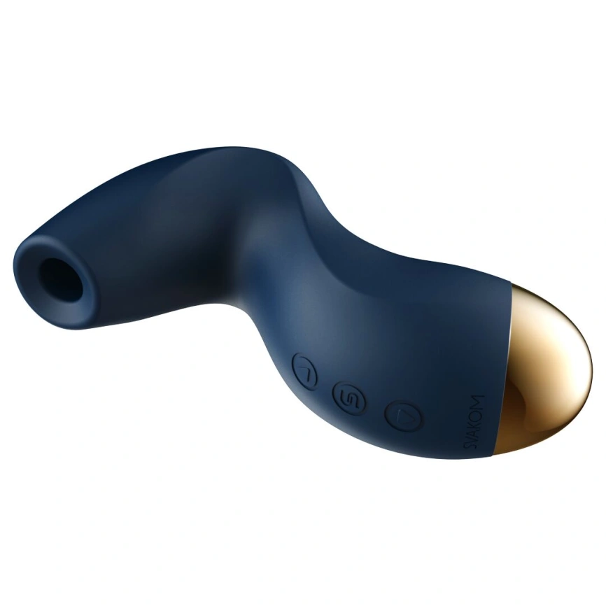 Вакуумный клиторальный стимулятор Svakom Pulse Pure Navy Blue, 5 режимов, 5 интенсивностей в каждом фото 2