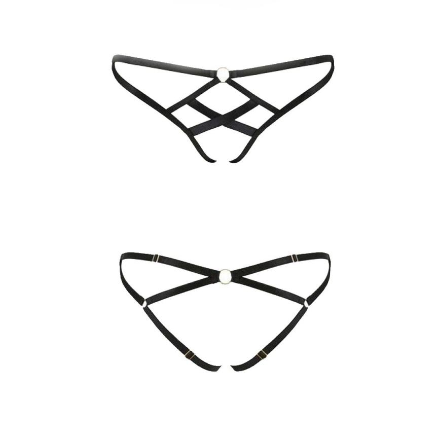 Трусики зі стреп Passion Exclusive NICKY THONG XXL/XXXL, black фото 8
