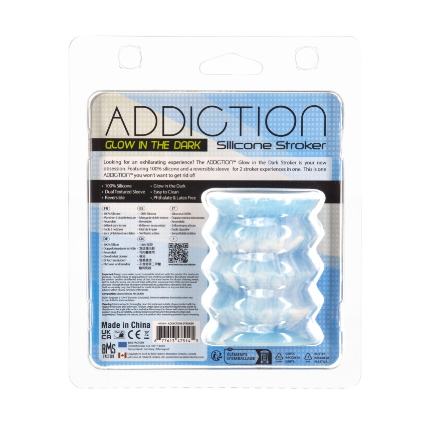 Мастурбатор ADDICTION Silicone Reversible Stroker – Glow in the Dark фото 11